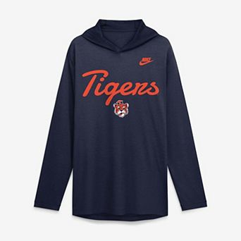 Men's Nike Navy Auburn Tigers Tri-Blend Dri-FIT Long Sleeve Hooded T-Shirt