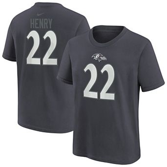 Youth Nike Derrick Henry Anthracite Baltimore Ravens Name & Number T-Shirt