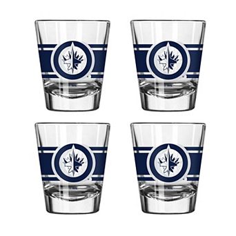 Logo Brands Winnipeg Jets Four-Piece Stripe Shot Glass Set