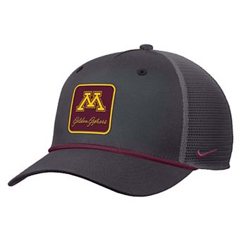 Men's Nike Anthracite Minnesota Golden Gophers Primetime Logo Script Rise Rope Trucker Adjustable Hat