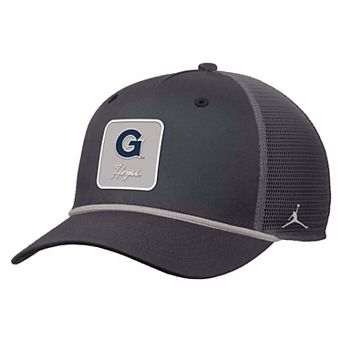 Men's Nike Anthracite Georgetown Hoyas Primetime Logo Script Rise Rope Trucker Adjustable Hat