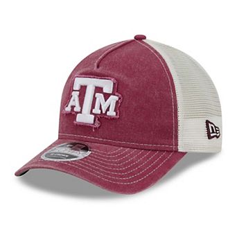Unisex New Era Maroon Texas A&M Aggies Faded A-Frame 9FORTY Adjustable Trucker Hat
