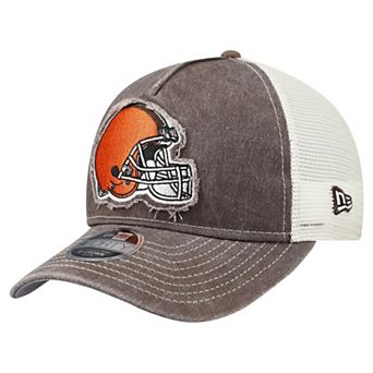 Youth New Era Brown Cleveland Browns Fan 9FORTY A-Frame M-Crown Trucker Adjustable Hat