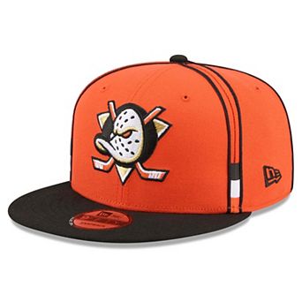 Men's New Era Orange/Black Anaheim Ducks 9FIFTY Soutache Snapback Hat