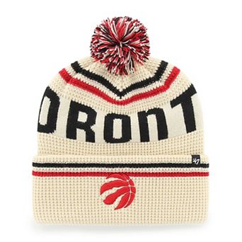 Men's '47 Natural Toronto Raptors Quattrle Cuffed Knit Hat with Pom