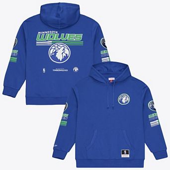 Men's Mitchell & Ness Blue Minnesota Timberwolves Triple Check Fleece Hoodie
