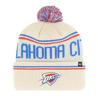 Men's '47 Natural Oklahoma City Thunder Quattrle Cuffed Knit Hat with Pom