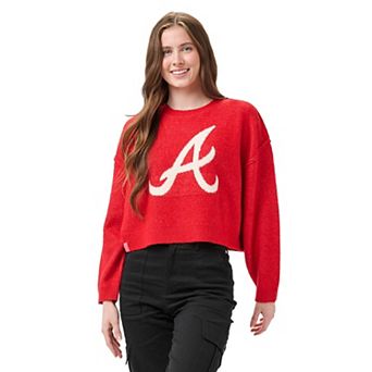 Women's Lusso Red/Cream Atlanta Braves Shelli Boxy Sweater