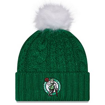 Women's New Era Kelly Green Boston Celtics Single Knit Hat with Pom