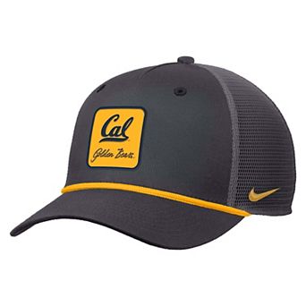 Men's Nike Anthracite Cal Bears Primetime Logo Script Rise Rope Trucker Adjustable Hat