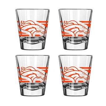 Logo Brands Denver Broncos Four-Piece Stripe Shot Glass Set