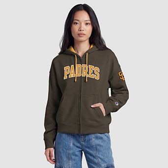 Women's Champion Brown San Diego Padres Fleece Full-Zip Hoodie