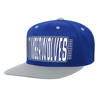 Youth Outerstuff Blue/Gray Minnesota Timberwolves Snapback Hat