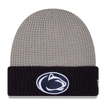 Unisex New Era Gray/Navy Penn State Nittany Lions Cuffed Waffle Knit Hat