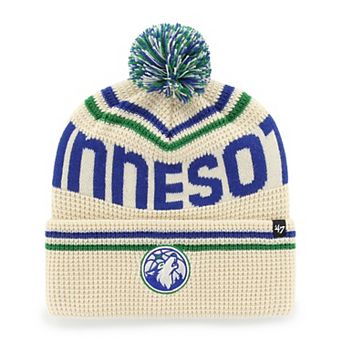 Men's '47 Natural Minnesota Timberwolves Quattrle Cuffed Knit Hat with Pom