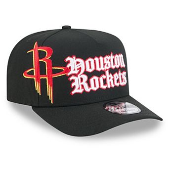 Men's New Era Black Houston Rockets Proud A-Frame 9FIFTY Snapback Hat