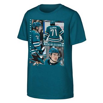 Youth Outerstuff Macklin Celebrini Teal San Jose Sharks All For One T-Shirt