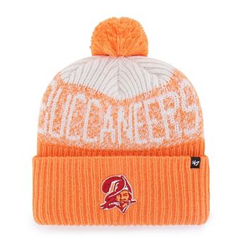 Men's '47 Orange Tampa Bay Buccaneers Throwback Bone Chill Cuffed Knit Hat with Pom