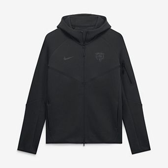 Men's Nike Black Chicago Bears Tech Fleece Raglan Full-Zip Windrunner Hoodie