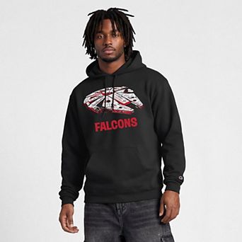 Men's Disney x Champion Black Atlanta Falcons Powerblend Full Front Sweatshirt