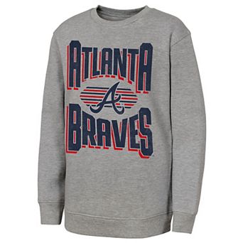 Youth Outerstuff Gray Atlanta Braves Jet Stream Sweatshirt