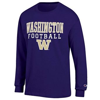 Men's Champion Purple Washington Huskies Football Stack Long Sleeve T-Shirt