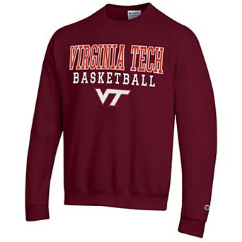 Men's Champion Maroon Virginia Tech Hokies Basketball Stack Sweatshirt