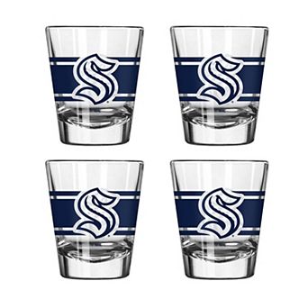 Logo Brands Seattle Kraken Four-Piece Stripe Shot Glass Set