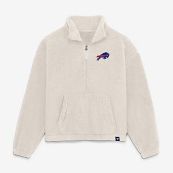 Women's Fanatics Cream Buffalo Bills Oversized Breakout Sherpa Half-Zip Pullover