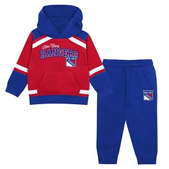 Preschool Outerstuff Red/Blue New York Rangers Ice Explorer Hoodie & Pants Set