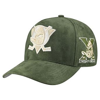 Men's Mitchell & Ness Olive Anaheim Ducks Pro Pinch Snapback Hat