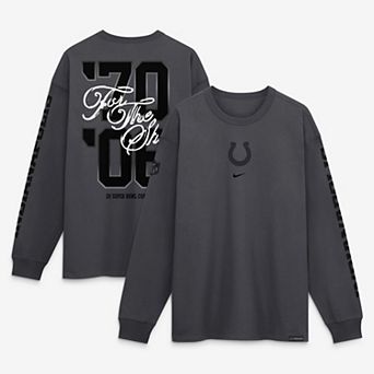 Men's Nike Anthracite Indianapolis Colts 2026 Rivalries Collection Max90 Long Sleeve T-Shirt