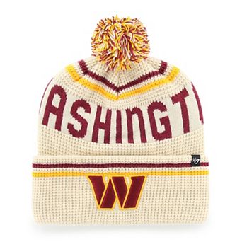 Men's '47 Natural Washington Commanders Quattrle Cuffed Knit Hat with Pom