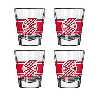 Logo Brands Portland Trail Blazers Four-Piece Stripe Shot Glass Set