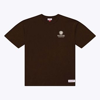 Men's Mitchell & Ness Brown Golden State Warriors Essentials Chocolate T-Shirt