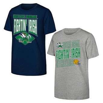 Youth Outerstuff Navy/Gray Notre Dame Fighting Irish Trench Kings 2-Pack T-Shirt Set