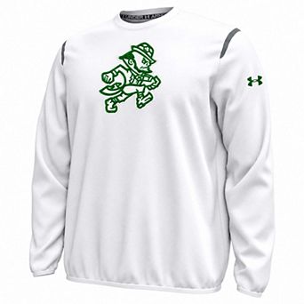Men's Under Armour White Notre Dame Fighting Irish Wear Green Unstoppable Fleece Sweatshirt