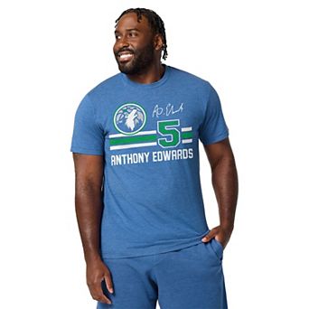 Unisex Homage Anthony Edwards Blue Minnesota Timberwolves Signature Jersey Tri-Blend T-Shirt