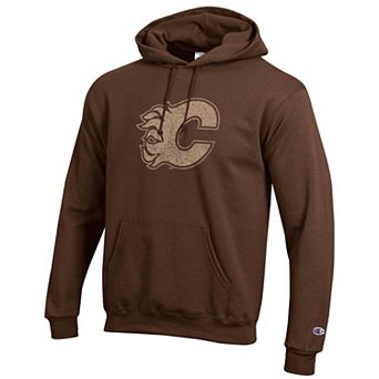 Men's Champion Brown Calgary Flames Core Plus Eco Powerblend Hoodie