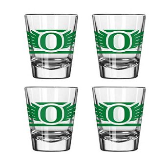 Logo Brands Oregon Ducks Four-Piece Stripe Shot Glass Set