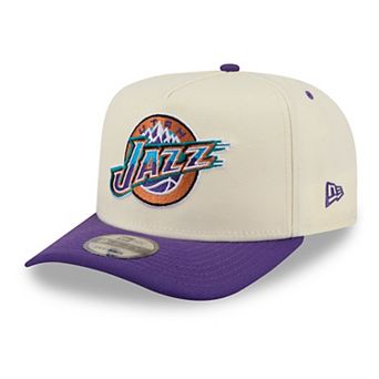 Men's New Era Cream/Purple Utah Jazz City A-Frame 9FIFTY Snapback Hat