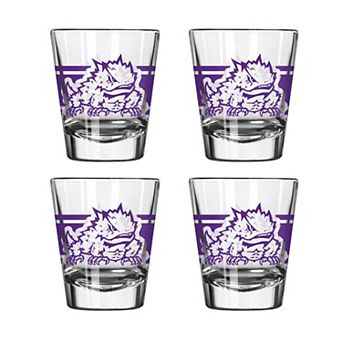 Logo Brands TCU Horned Frogs Four-Piece Stripe Shot Glass Set
