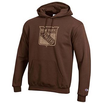 Men's Champion Brown New York Rangers Core Plus Eco Powerblend Hoodie