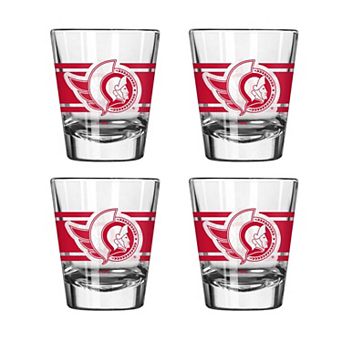 Logo Brands Ottawa Senators Four-Piece Stripe Shot Glass Set
