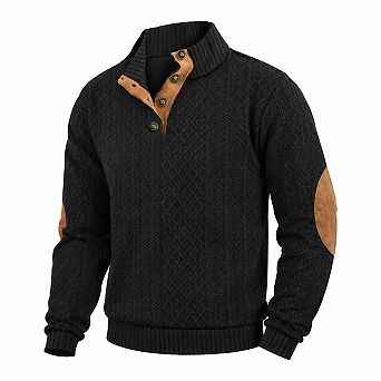 Men's Casual Quarter Zip Pullover Sweatshirt Long Sleeve Stand Collar