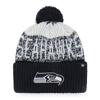 Men's '47 College Navy Seattle Seahawks Bone Chill Cuffed Knit Hat with Pom