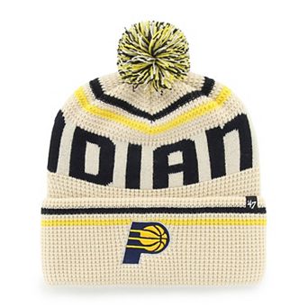 Men's '47 Natural Indiana Pacers Quattrle Cuffed Knit Hat with Pom