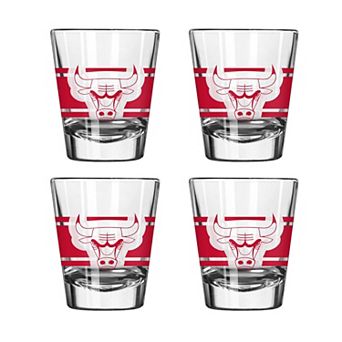 Logo Brands Chicago Bulls Four-Piece Stripe Shot Glass Set