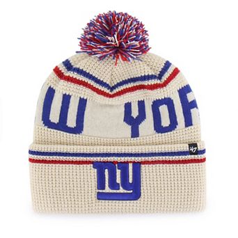 Men's '47 Natural New York Giants Quattrle Cuffed Knit Hat with Pom