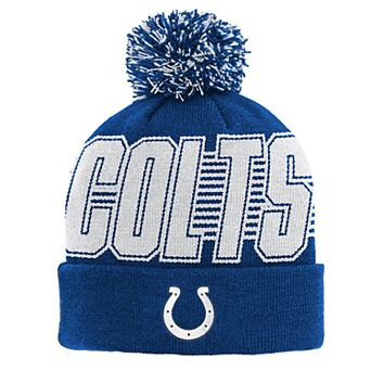Youth Outerstuff Royal Indianapolis Colts Cuffed Knit Hat with Pom